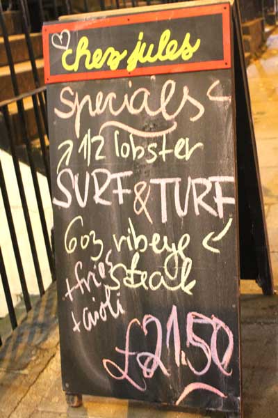 Chez Jules Bistro - Specials Menu